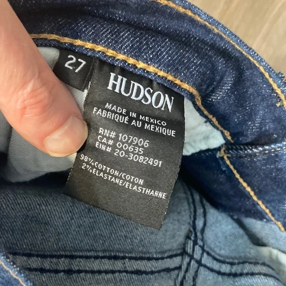 Hudson jean high rise Zoeey deep cuff straight crop jean casual blue Jean 27 - Picture 12 of 16